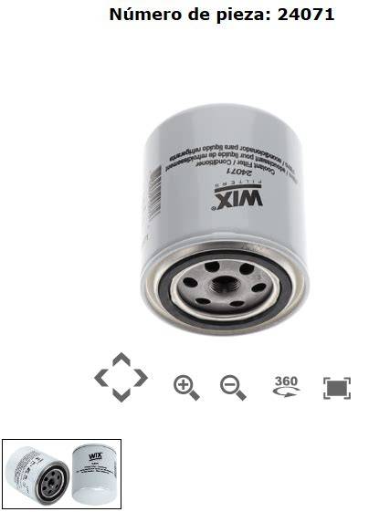 Filtro de refrigerante roscado motor diésel