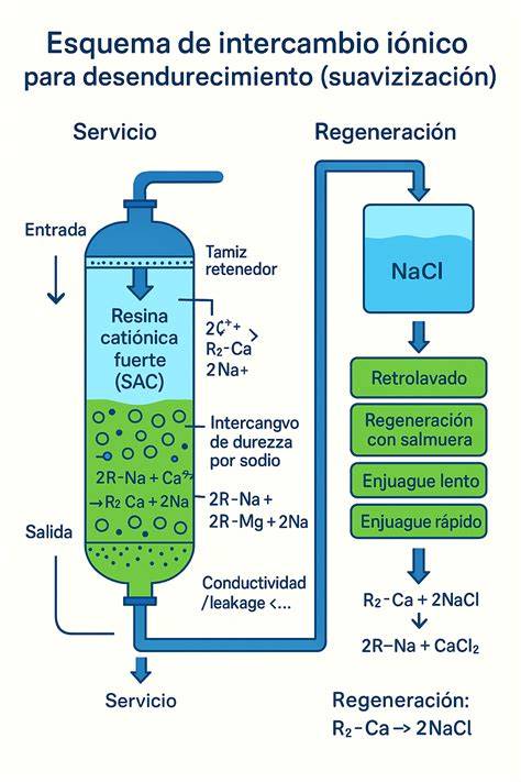 Esquema de intercambio iónico del ablandador