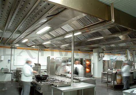 Techo filtrante en cocina industrial