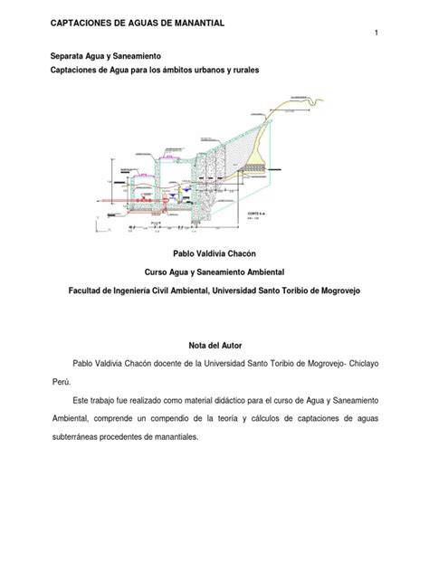 Mapa y esquema de captación de agua de manantial
