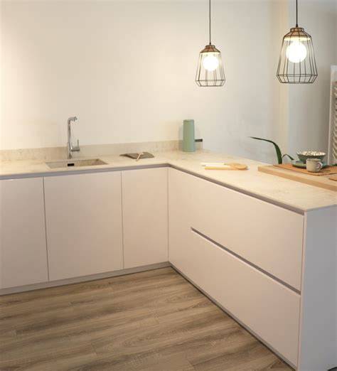 Cocina moderna sin tiradores campana oculta