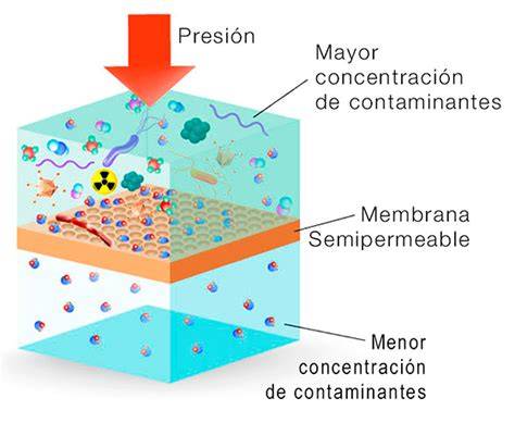 Membrana semipermeable y contaminantes retenidos