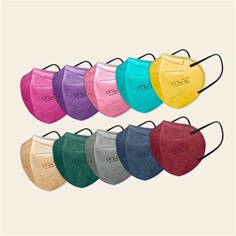 Mascarillas FFP2 de colores y capas filtrantes