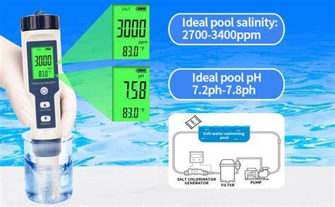 Medición de salinidad en piscina