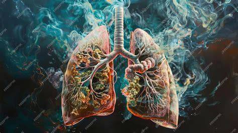 partículas contaminantes entrando en los pulmones