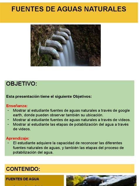 Fuentes naturales de agua y tratamiento
