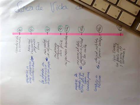 Línea de la vida con eventos emocionales