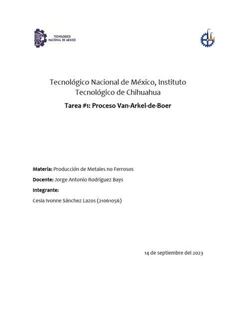 Esquema del proceso Van Arkel-De Boer