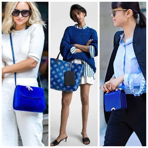 Bolso XXL azul para looks de invierno