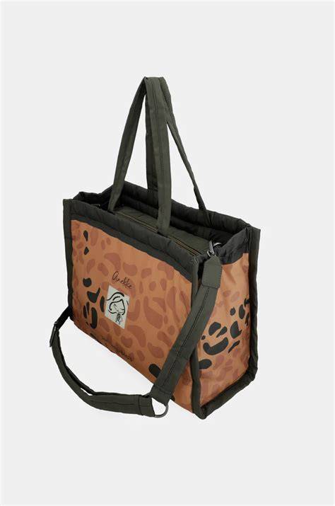 Bolso acolchado bicolor teja y camel