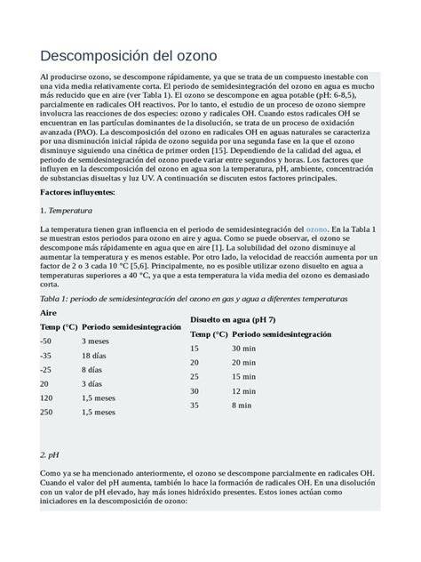 Descomposición del ozono en medio alcalino