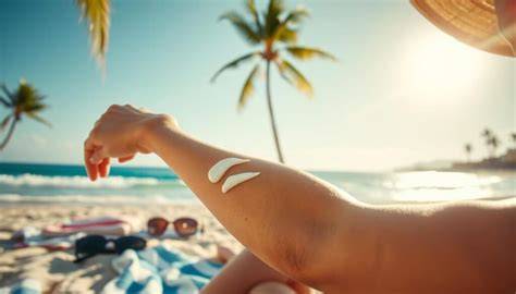aplicación de sérum y protector solar
