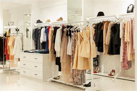 Interior de tienda de moda femenina