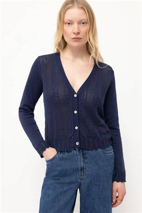 Chaqueta de punto azul marino