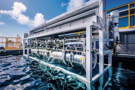 Proceso de filtración en frío del agua de mar