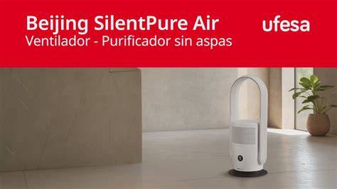 Ventilador purificador expulsando aire limpio
