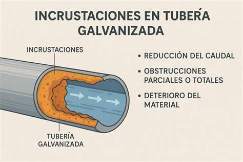 Incrustaciones de cal en tuberías domésticas