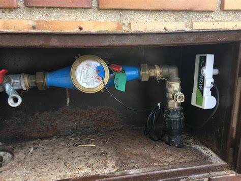 Contador de agua instalado en depuradora