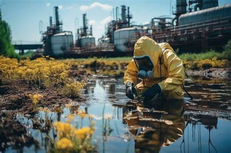 Equipo de protección para limpiar agua contaminada