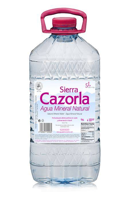 Etiqueta composición mineral agua Sierra Cazorla