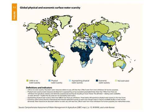 Mapa mundial de escasez de agua
