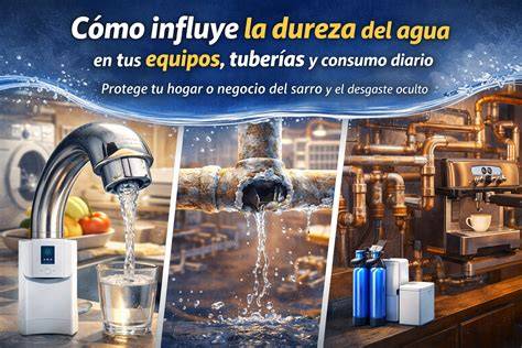 Dureza del agua y cal en tuberías domésticas
