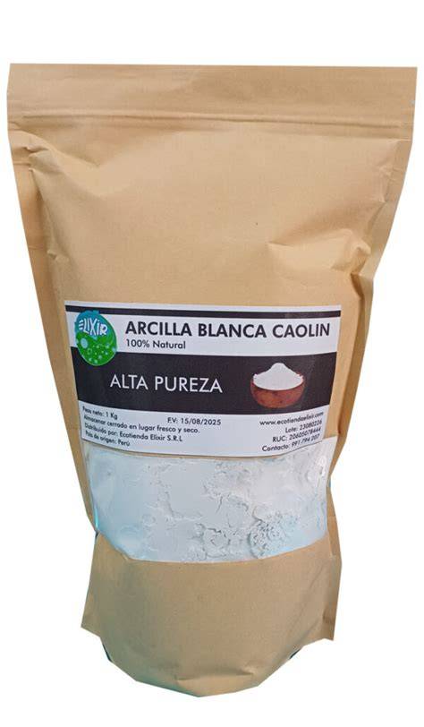 Arcilla blanca de caolín en polvo
