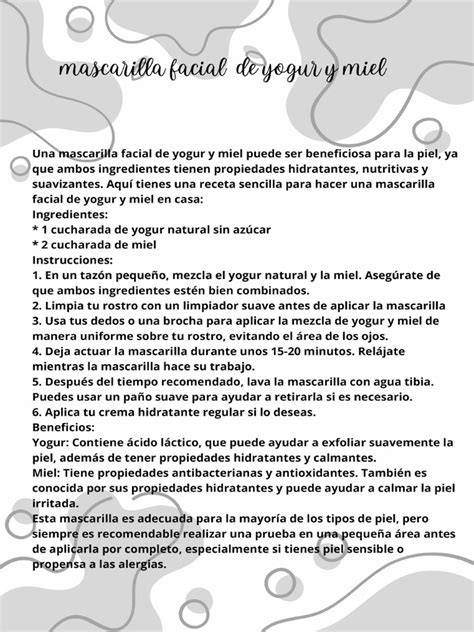 Mascarilla facial de mandarina yogur y miel