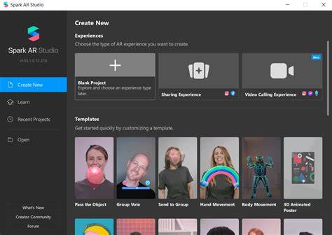 Interfaz de Spark AR Studio