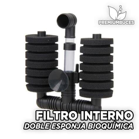 Filtro de esponja funcionando en gambario