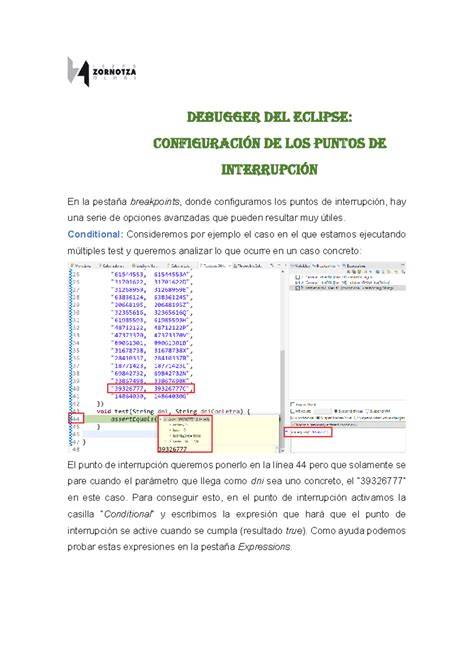 depuración Java Eclipse puntos interrupción