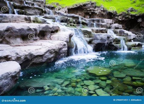 Manantial de montaña entre rocas