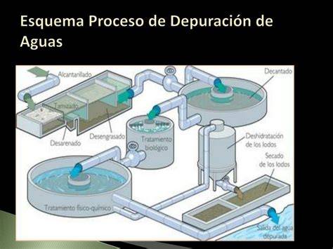Esquema del proceso de depuración de aguas
