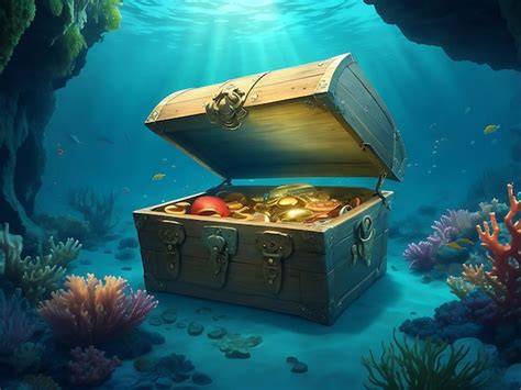 Bolsa del tesoro bajo el agua