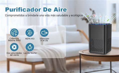 Purificador de aire cilíndrico sobre mesa