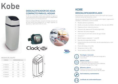 Descalcificador Hidrowater Kobe Clack 35 litros
