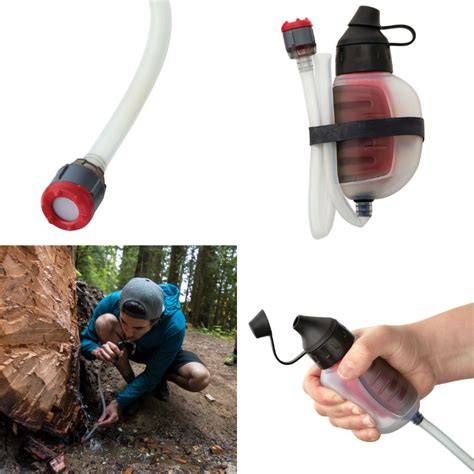 Microfiltro portátil en arroyo de montaña