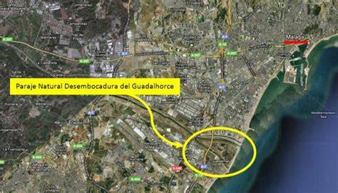 Mapa de la desembocadura del Guadalhorce