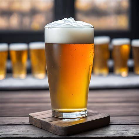 Vaso de cerveza artesanal turbia