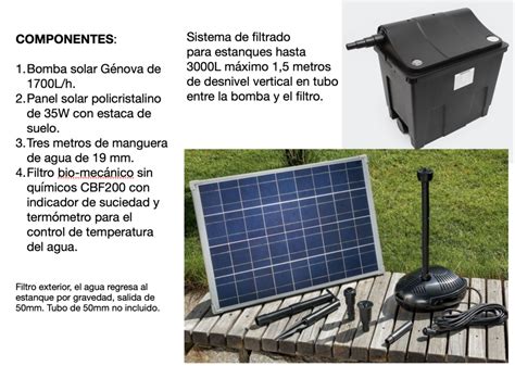 Sistema solar de filtrado para estanque
