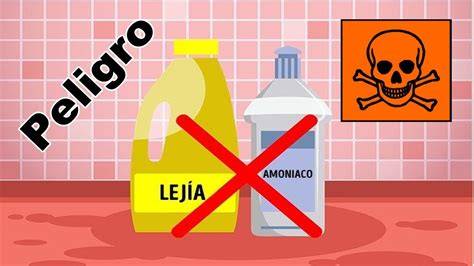 Mezcla peligrosa de lejía y amoniaco