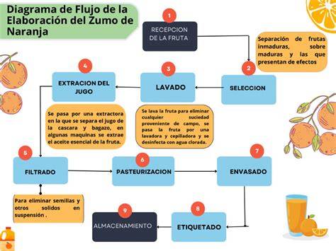 proceso de clarificación del zumo de naranja