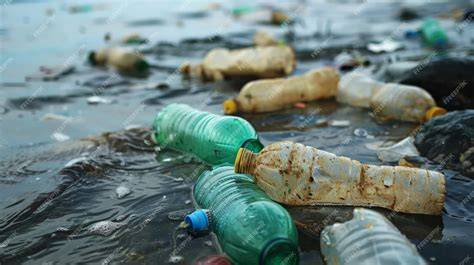 Contaminación marina por botellas de plástico