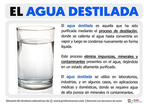 Esquema de mezcla de agua destilada