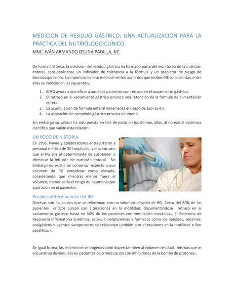 Proceso de medición del residuo seco