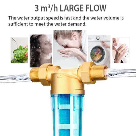 Filtro de agua de latón instalado en vivienda