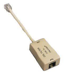 Microfiltro ADSL beige con conexiones telefónicas