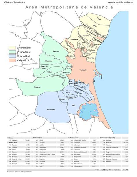 Mapa de depuradoras del área metropolitana de Valencia