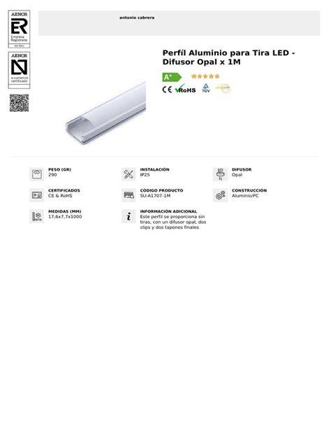 Difusor opal para línea LED continua