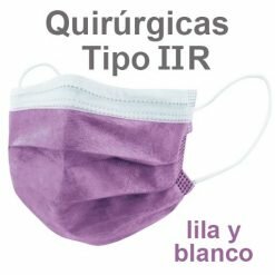 Mascarillas quirúrgicas IIR lila y blanco